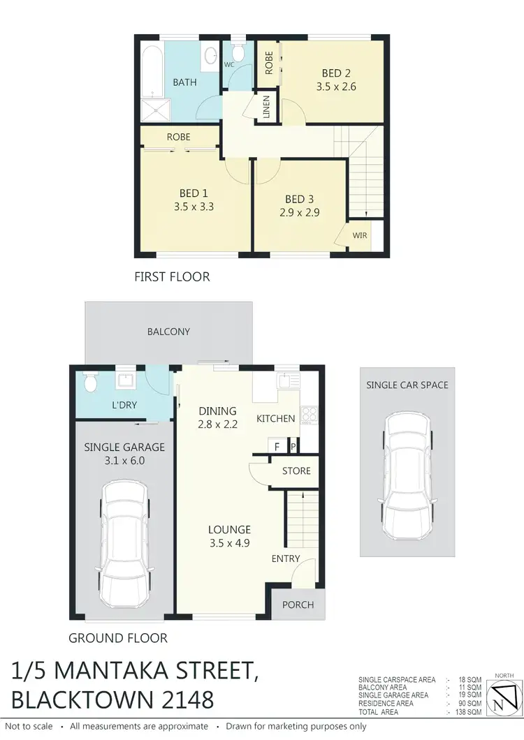 Floorplan of Homely townhouse listing, 1/5 Mantaka St, Blacktown NSW 2148