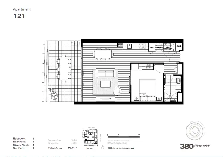 Floorplan of Homely apartment listing, 121/380 Bay St, Brighton VIC 3186