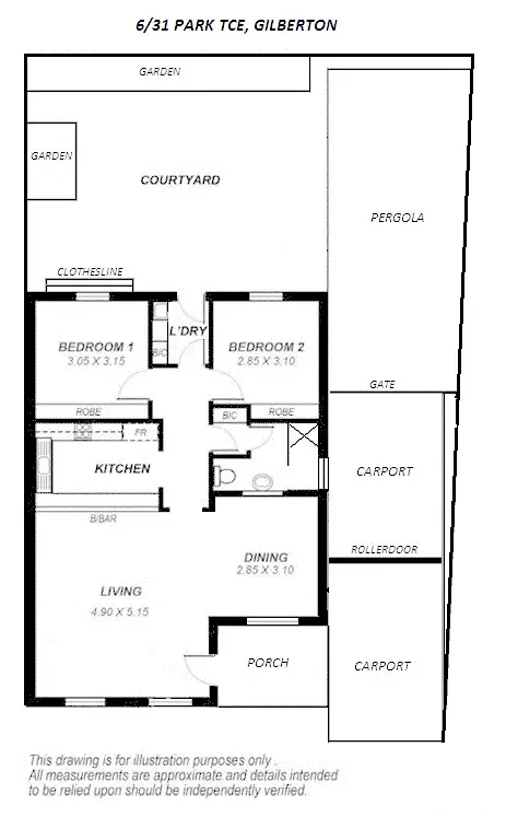 Floorplan of Homely unit listing, 6/31 Park Tce, Gilberton SA 5081