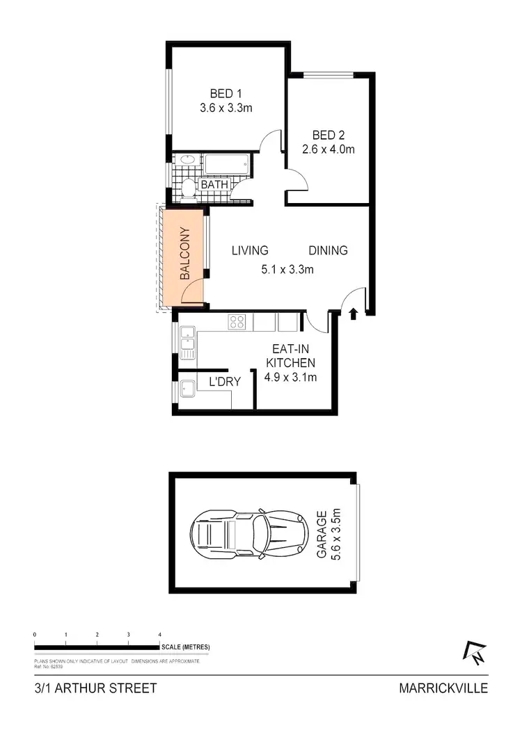 Floorplan of Homely unit listing, 3/1-3 Arthur Street, Marrickville NSW 2204