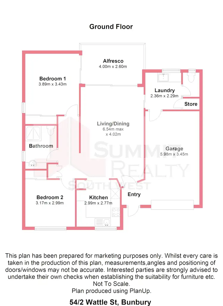 Floorplan of Homely villa listing, 54/2 Wattle St, Bunbury WA 6230