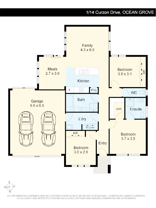 Floorplan of Homely house listing, 1/14 Curzon Dr, Ocean Grove VIC 3226