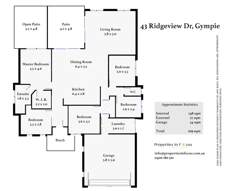 Floorplan of Homely house listing, 43 Ridgeview Dr, Gympie QLD 4570