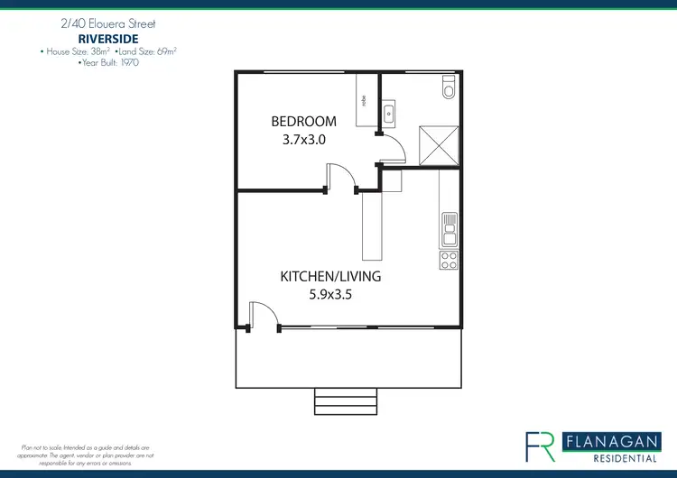 Floorplan of Homely unit listing, Unit 2/40 Elouera St, Riverside TAS 7250