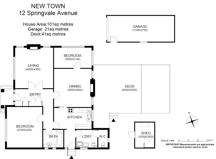 Floorplan of Homely house listing, 12 Springvale Ave, New Town TAS 7008