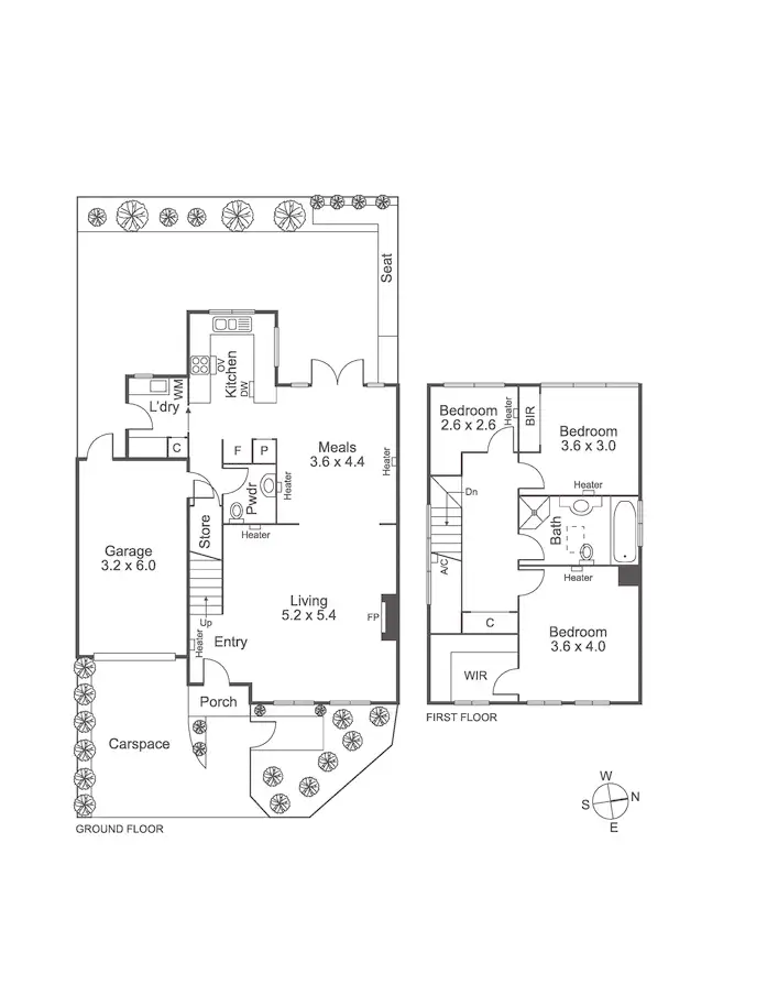 Floorplan of Homely townhouse listing, 14A Rose St, Brighton VIC 3186