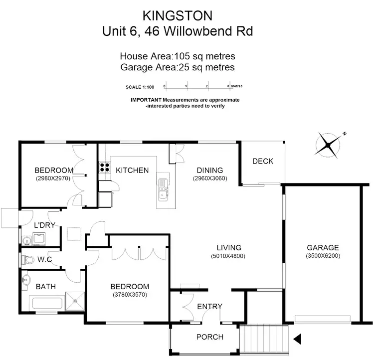 Floorplan of Homely villa listing, 6/46 Willowbend Rd, Kingston TAS 7050