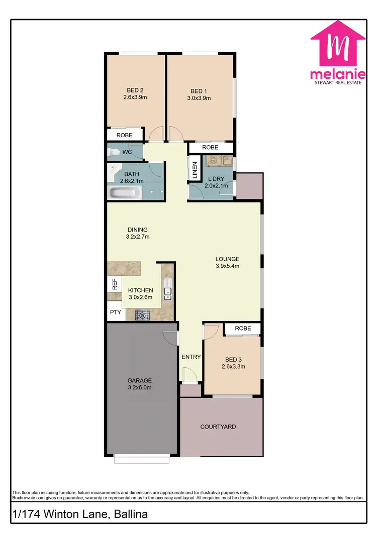 Floorplan of Homely unit listing, Unit 1/174 Winton Lane, Ballina NSW 2478