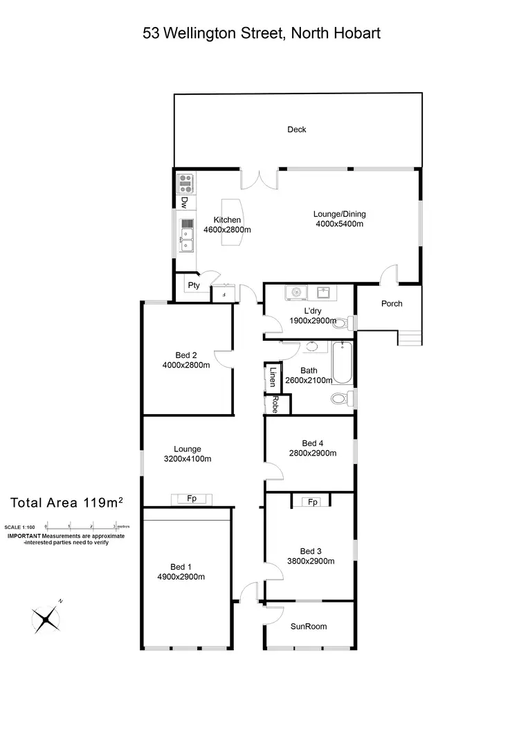 Floorplan of Homely house listing, 53 Wellington St, North Hobart TAS 7000