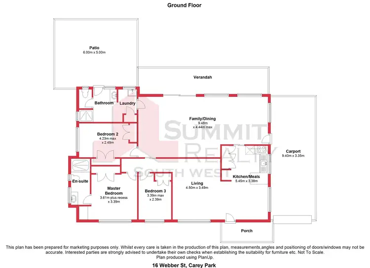 Floorplan of Homely house listing, 16 Webber St, Carey Park WA 6230