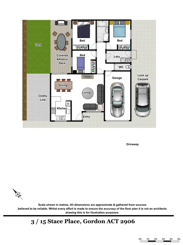 Floorplan of Homely townhouse listing, Unit 3/15 Stace Pl, Gordon ACT 2906