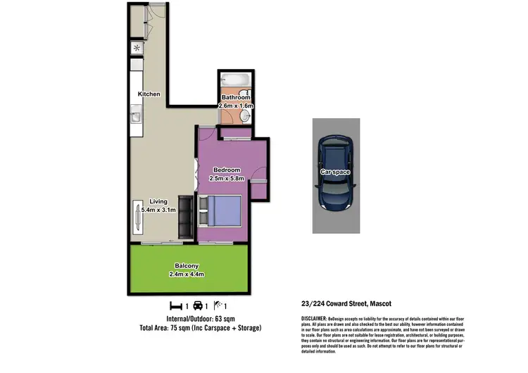 Floorplan of Homely unit listing, 23/224 Coward Street, Mascot NSW 2020