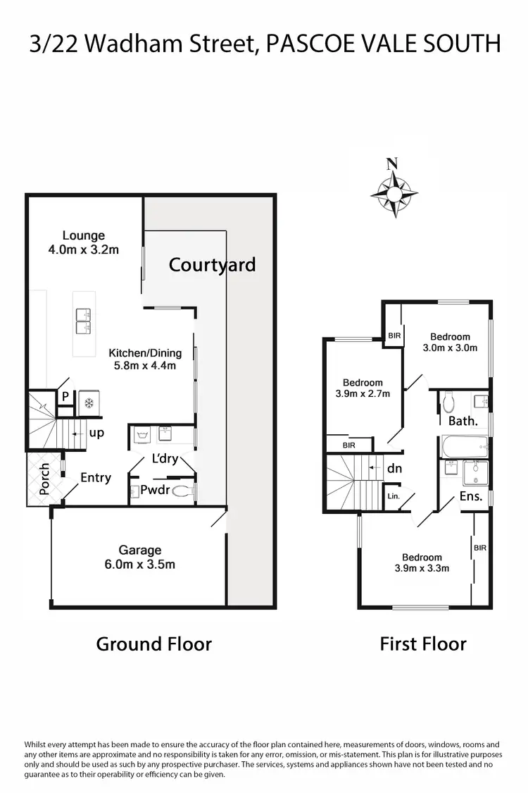 Floorplan of Homely townhouse listing, 3/22 Wadham Street, Pascoe Vale South VIC 3044