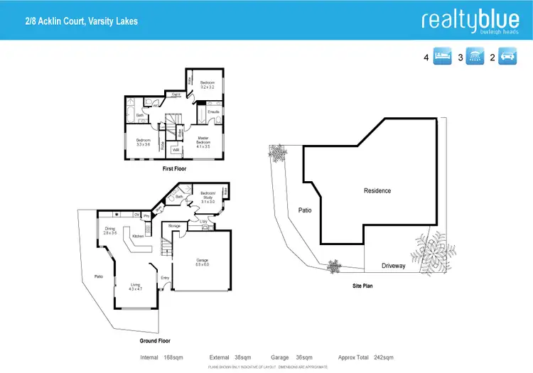 Floorplan of Homely unit listing, 2/8 Acklin Court, Varsity Lakes QLD 4227