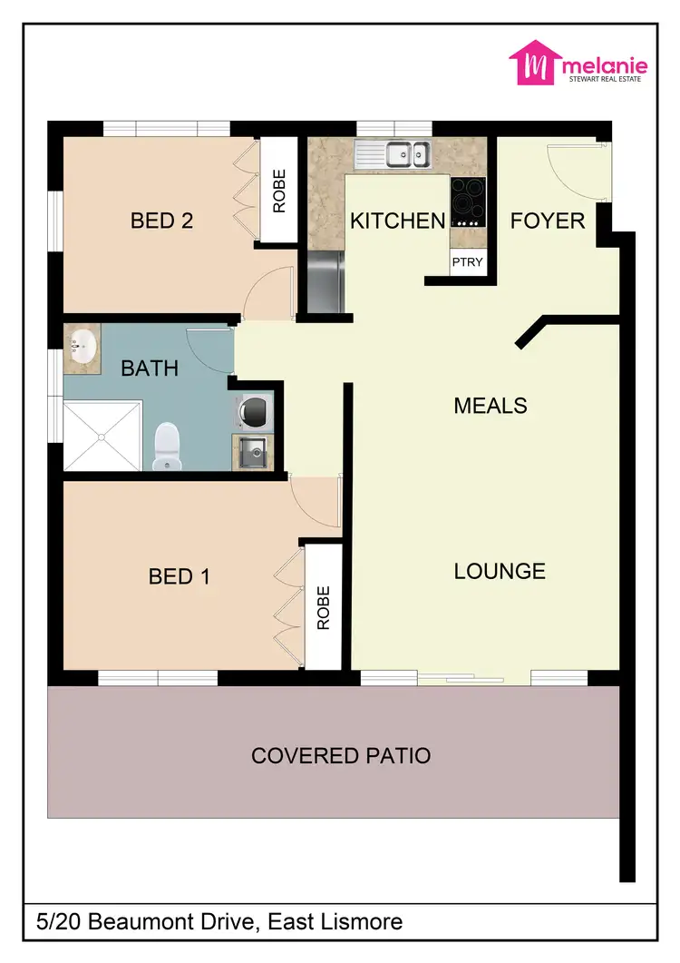 Floorplan of Homely unit listing, Unit 5/20 Beaumont Dr, East Lismore NSW 2480