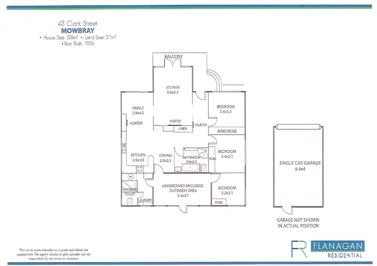 Floorplan of Homely house listing, 43 Clark St, Mowbray TAS 7248