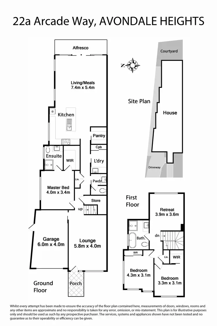 Floorplan of Homely townhouse listing, 22A Arcade Way, Avondale Heights VIC 3034