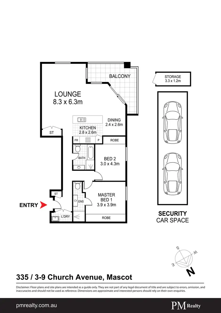 Floorplan of Homely apartment listing, 335/3-9 Church Ave, Mascot NSW 2020