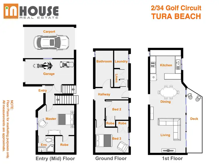 Floorplan of Homely townhouse listing, Unit 2/34 Golf Cct, Tura Beach NSW 2548