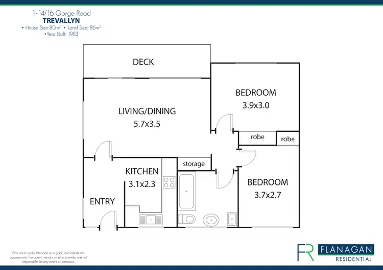 Floorplan of Homely unit listing, Unit 1/14-16 Gorge Rd, Trevallyn TAS 7250