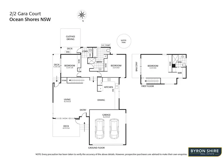 Floorplan of Homely house listing, 2/2 Gara Court, Ocean Shores NSW 2483