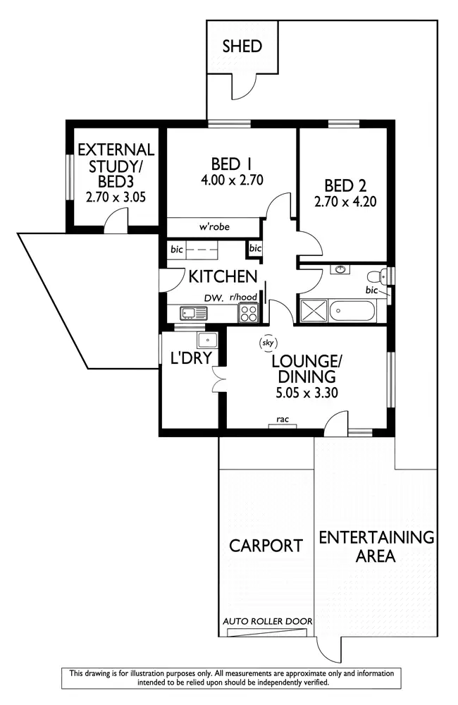 Floorplan of Homely unit listing, Unit 2/5 Downing St, Hove SA 5048