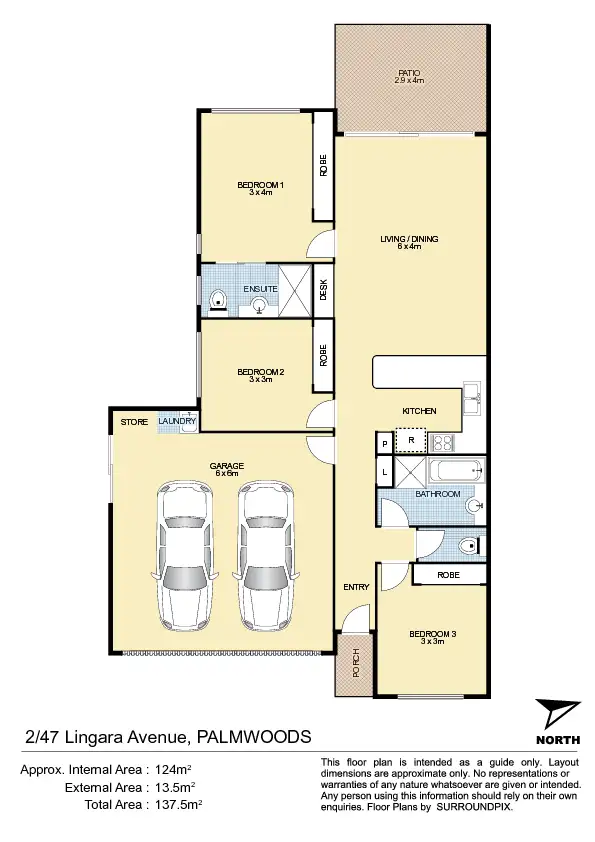 Floorplan of Homely villa listing, Unit 2/47 Lingara Ave, Palmwoods QLD 4555