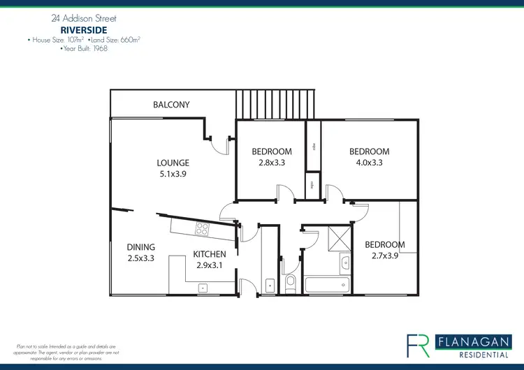 Floorplan of Homely house listing, 24 Addison St, Riverside TAS 7250