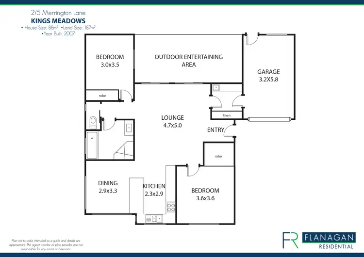 Floorplan of Homely villa listing, Unit 2/5 Merrington Lane, Kings Meadows TAS 7249