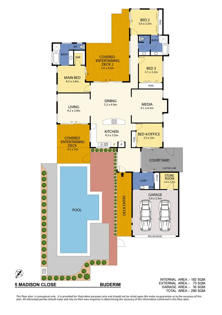 Floorplan of Homely house listing, 5 Madison Close, Buderim QLD 4556