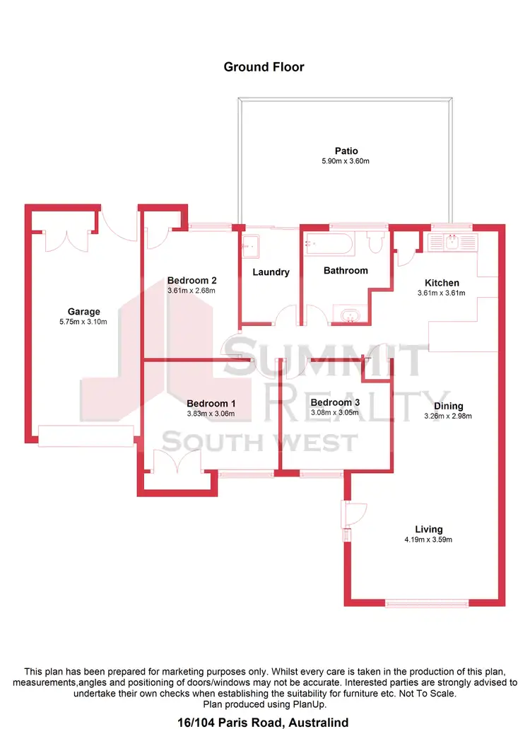 Floorplan of Homely unit listing, 16/104 Paris Road, Australind WA 6233