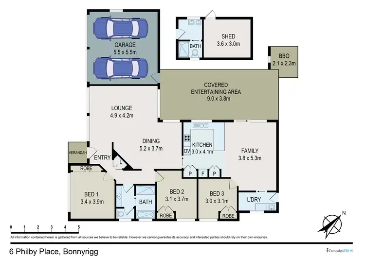 Floorplan of Homely house listing, 6 Philby Pl, Bonnyrigg NSW 2177