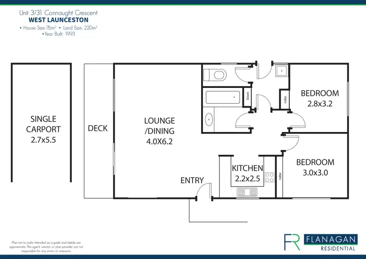Floorplan of Homely unit listing, Unit 3/31 Connaught Cres, West Launceston TAS 7250
