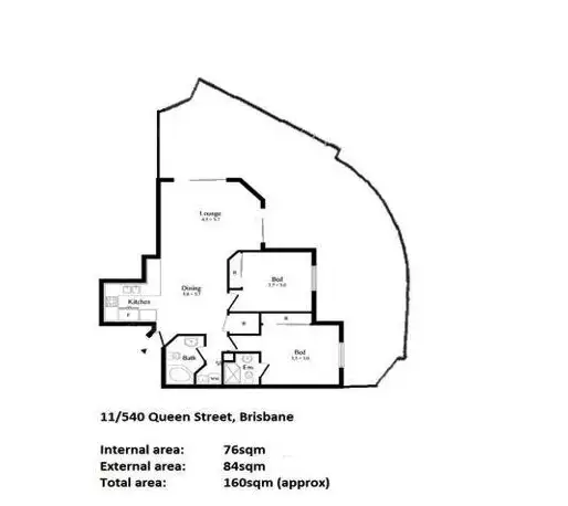 Floorplan of Homely unit listing, Unit 11/540 Queen St, Brisbane City QLD 4000