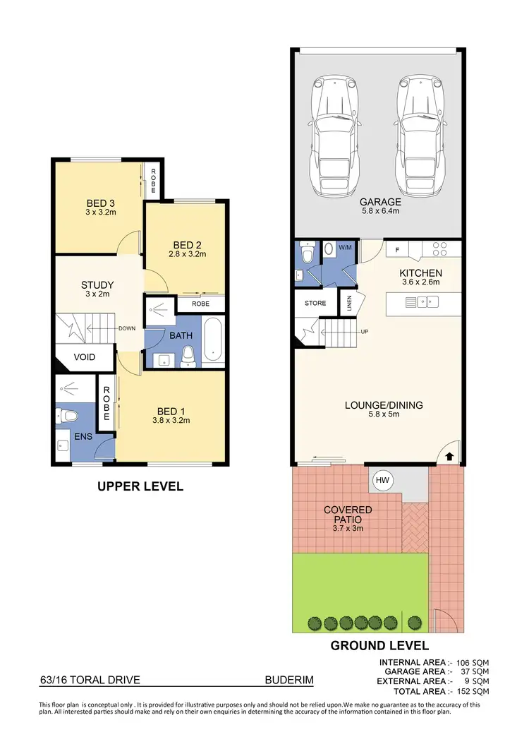 Floorplan of Homely townhouse listing, Unit 63/16 Toral Drive, Buderim QLD 4556