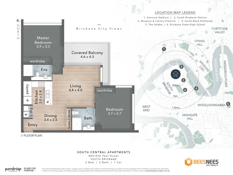 Floorplan of Homely apartment listing, 803/43 Peel St, South Brisbane QLD 4101