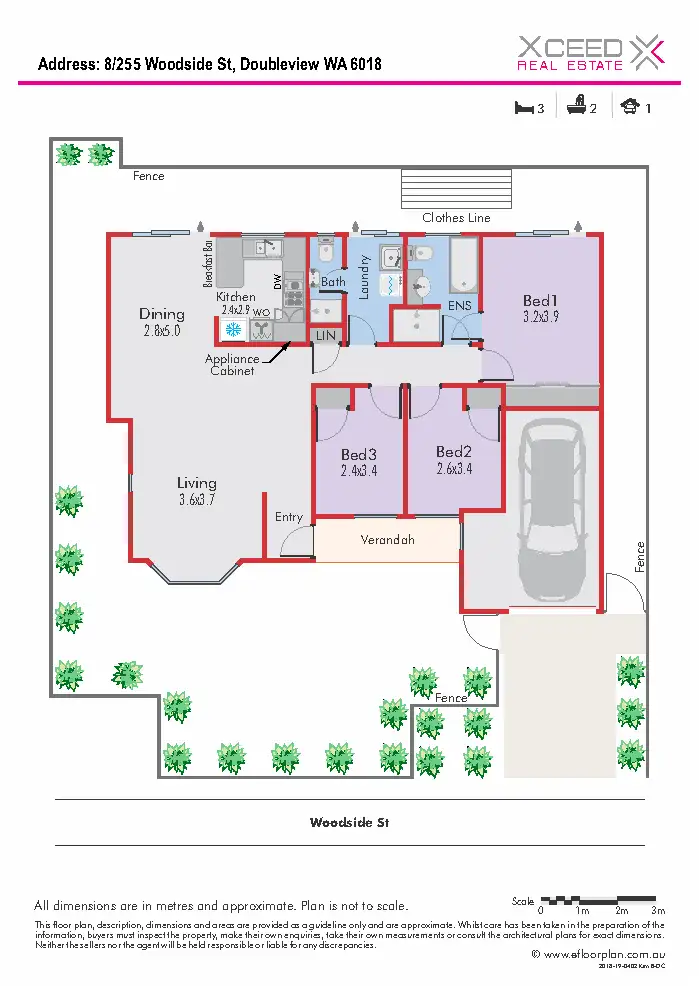 Floorplan of Homely unit listing, Unit 8/255 Woodside St, Doubleview WA 6018