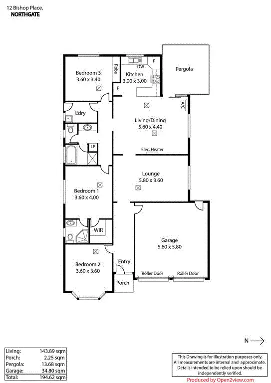 Floorplan of Homely house listing, 12 Bishop Pl, Northgate SA 5085