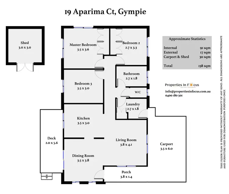 Floorplan of Homely house listing, 19 Aparima Ct, Gympie QLD 4570