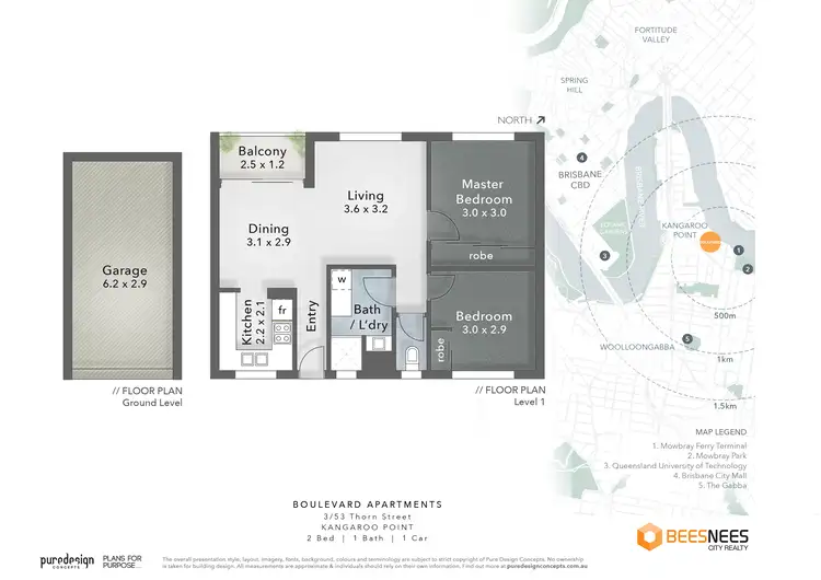 Floorplan of Homely apartment listing, 3/53 Thorn St, Kangaroo Point QLD 4169