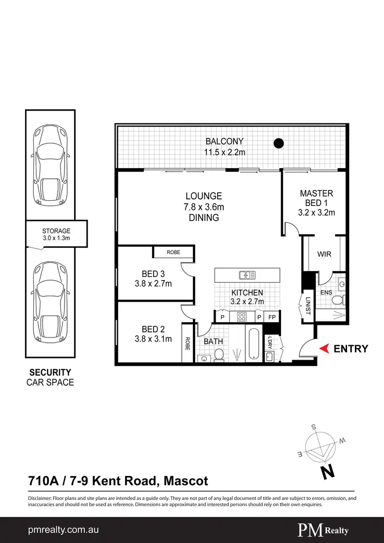 Floorplan of Homely apartment listing, 710A/7-9 Kent Rd, Mascot NSW 2020