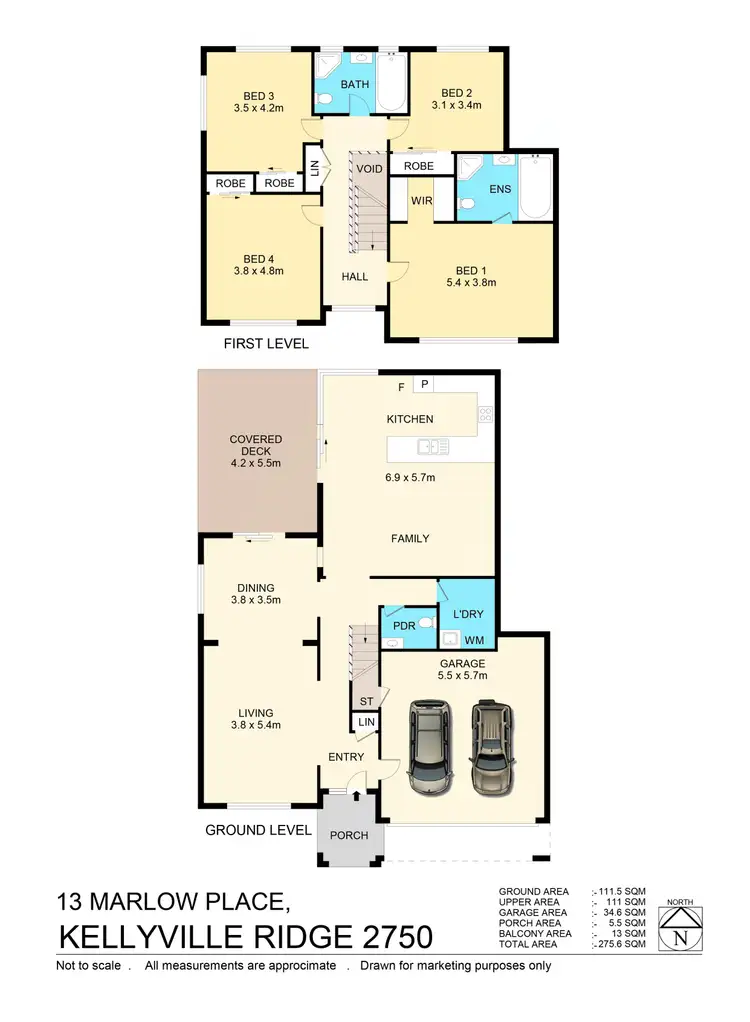 Floorplan of Homely house listing, 13 Marlow Pl, Kellyville Ridge NSW 2155