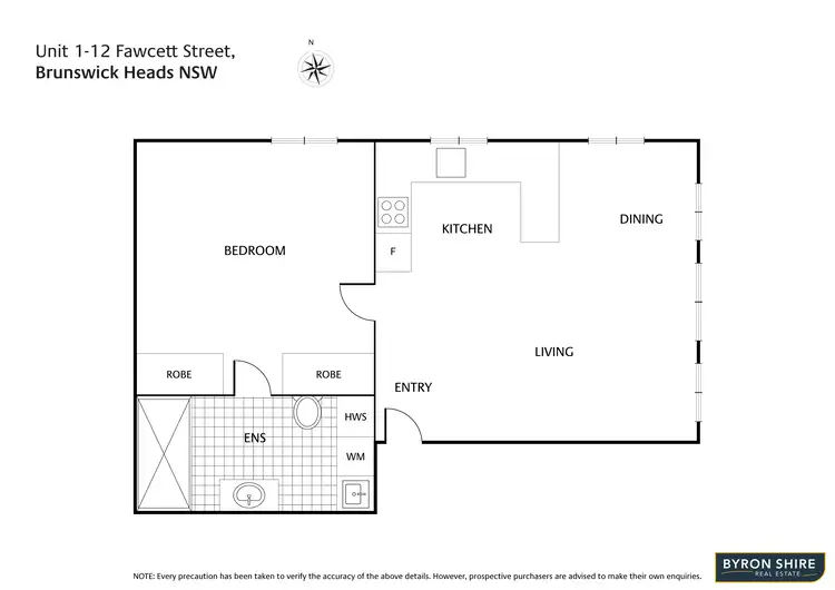 Floorplan of Homely unit listing, Unit 1/12 Fawcett St, Brunswick Heads NSW 2483