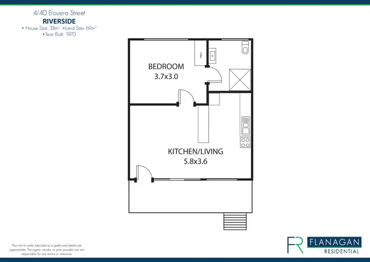 Floorplan of Homely unit listing, Unit 4/40 Elouera St, Riverside TAS 7250