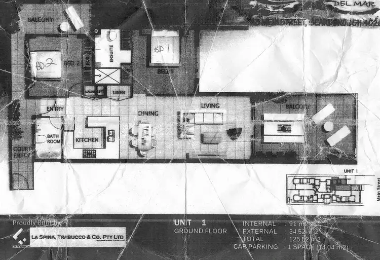 Floorplan of Homely unit listing, 1/123 Mein Street, Scarborough QLD 4020