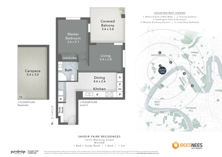 Floorplan of Homely apartment listing, 12/27 Manning St, Milton QLD 4064