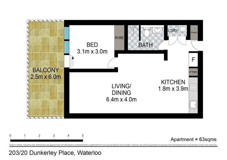 Floorplan of Homely apartment listing, 203/20 Dunkerley Pl, Waterloo NSW 2017