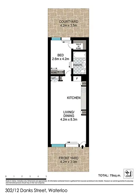 Floorplan of Homely apartment listing, 302/12 Danks Street, Waterloo NSW 2017