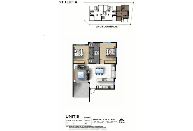 Floorplan of Homely unit listing, Unit 8/50 Depper St, St Lucia QLD 4067