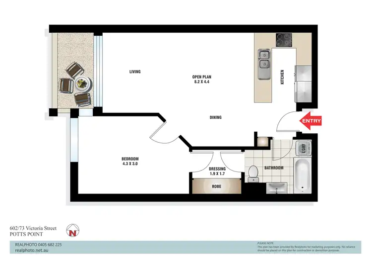 Floorplan of Homely unit listing, Unit 602/73 Victoria St, Potts Point NSW 2011